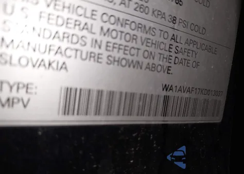 2019 Audi Q8 55 Premium из США, поврежденный, VIN WA1AVAF17KD013037